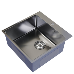 Мойка настол.монтаж 50х50 (2,0) вып 3 1/2  MIXLINE PRO 20см с сифоном (сатин) Ника