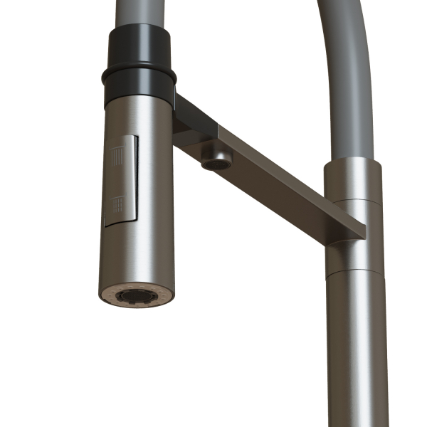 Смеситель для кухни 35k MIXLINE MLSS-0401 СЕРЫЙ гиб. излив магнит, подкл.к фильтру, п/гайку САТИН